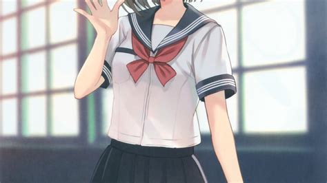 Wallpaper Anime Girl School Uniform Smiling Resolution2138x3032