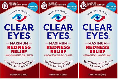 Clear Eyes Maximum Redness Relief Eye Drops 05 Fl Oz 15 Ml Pack
