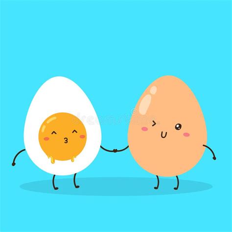 Cute Happy Fried Egg Characters Vector Design Stock Illustration