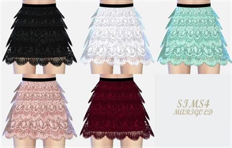 Lace Tiered Skirt At Marigold Sims 4 Updates