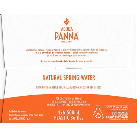 Buy Acqua Panna Natural Spring Water Fl Oz Plastic Bottles