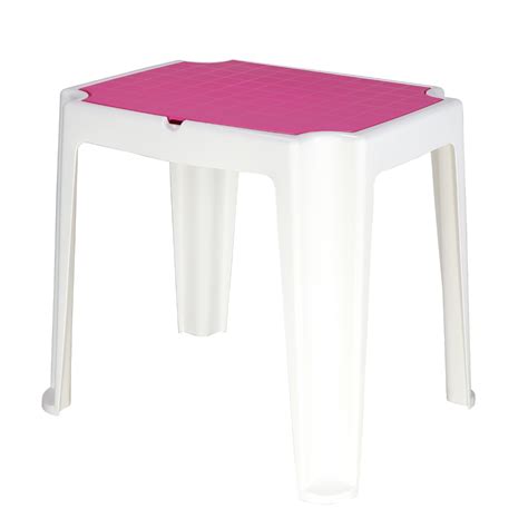 Mesa Infantil Versa Em Polipropileno Rosa E Branco Tramontina Mesa