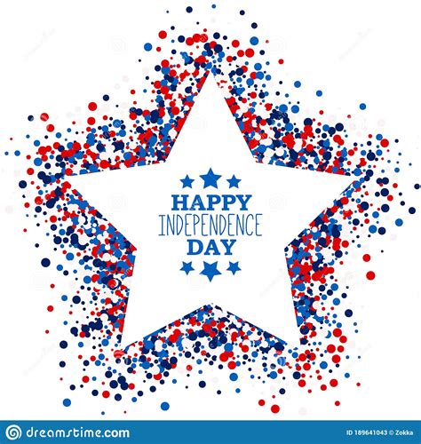 Happy Independence Day Festive Greeting Card With Scatter Circles In