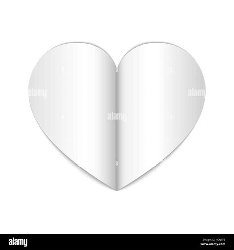 White Paper Heart Isolated Vector Illustration Happy Valentines Day