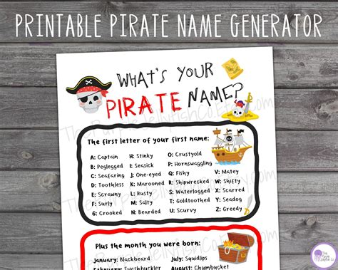 Pirate Name Game What S Your Pirate Name Pirate Name Generator Pirate