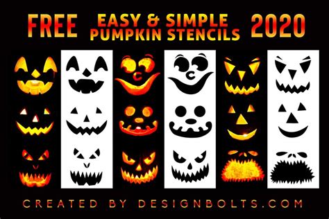 10 Free Printable Easy Pumpkin Carving Stencils Ideas