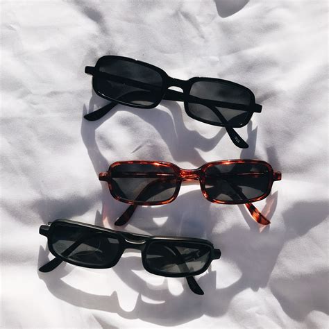 Brillies Vintage Detective Style Rectangle Sunglasses Trendy