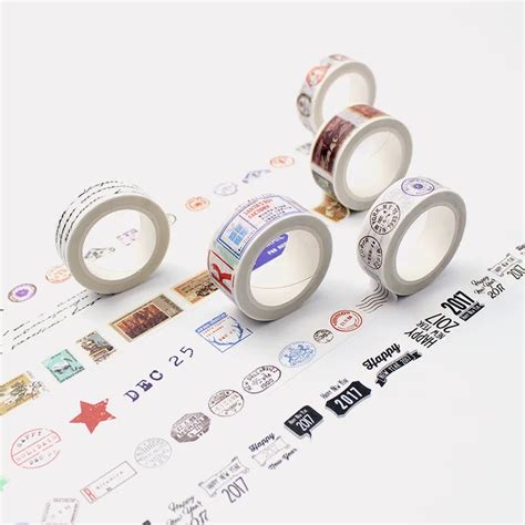 1 5cm 8m retro postmark washi tape diy decoration scrapbooking planner masking tape adhesive