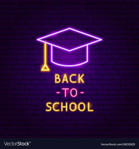 Back To School Neon Label Royalty Free Vector Image
