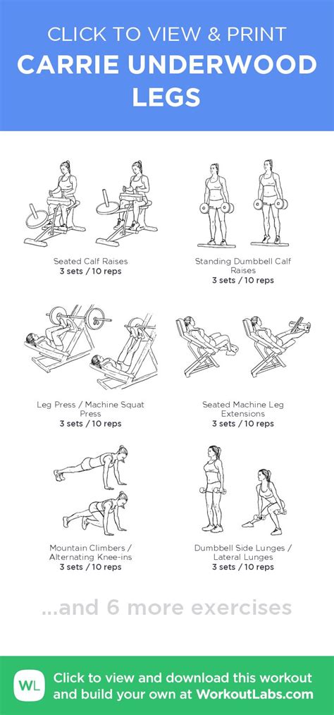 carrie underwood legs click to view and print this illustrated exercise plan created with