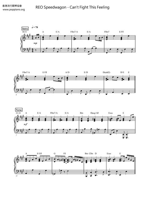 Reo Speedwagon Cant Fight This Feeling Sheet Music Pdf Free Score Download ★