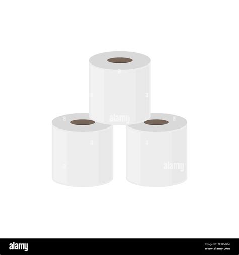 Toilet Paper Roll Flush Icon Vector Toilet Paper Tissue Isolated Towel