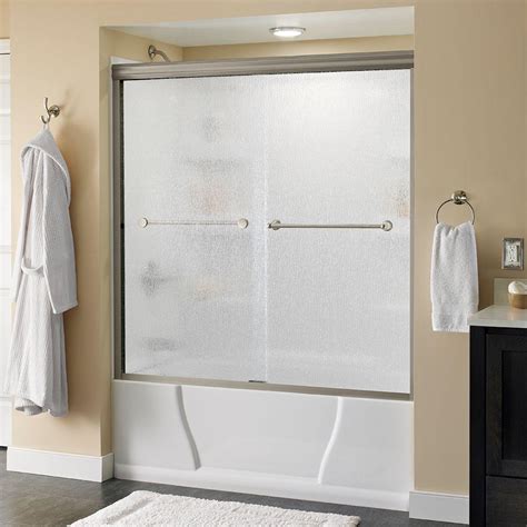 Frameless bath tub sliding shower door in matte black. Bathtub Doors - Shower Doors - Showers - Bath - The Home Depot