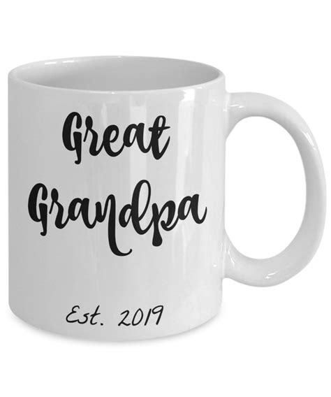Great Grandpa Ts Best Great Grandpa Est 2019 Coffee Mug Etsy