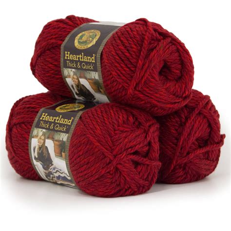Lion Brand Yarn Heartland Thick And Quick Redwood Basic Super Bulky