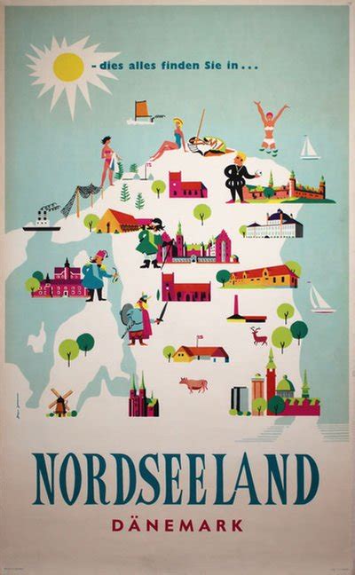 Posterland er nordens st�rste plakat shop med over 30.000 plakater. Original vintage poster: Nordseeland Dänemark - Sjælland ...