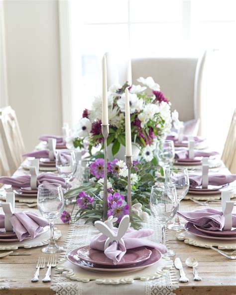 Lavender And White Easter Tablescape In 2021 Easter Table Settings
