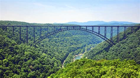 This Winding Parkway Travels Beneath The New River Gorge Bridge West