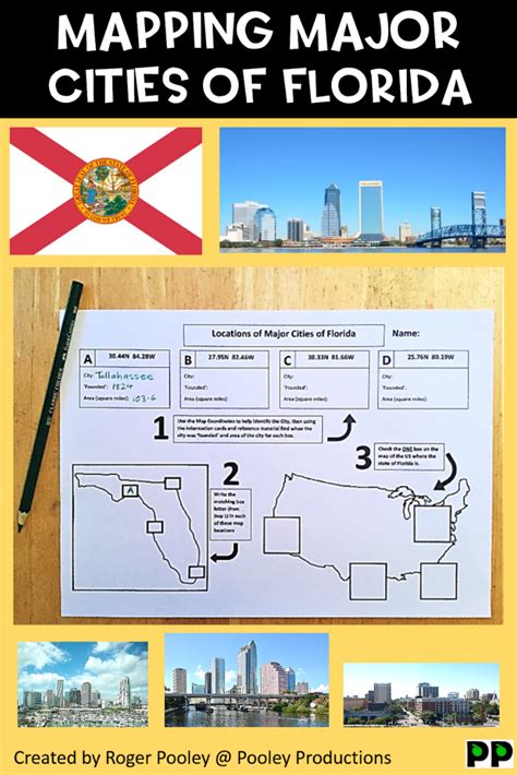 Major Cities Of Florida Mapping Locations Activity Social Studies