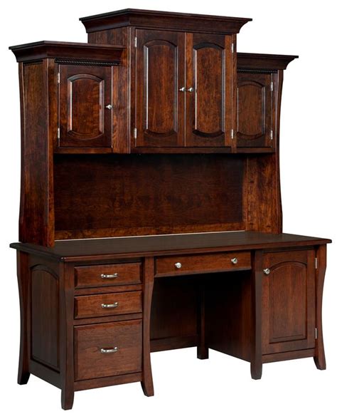 Amish woodworking offers a line of custom handmade desks to fit your specific requirements to enhance your office or home. Amish Berkley Executive Desk with Option Hutch