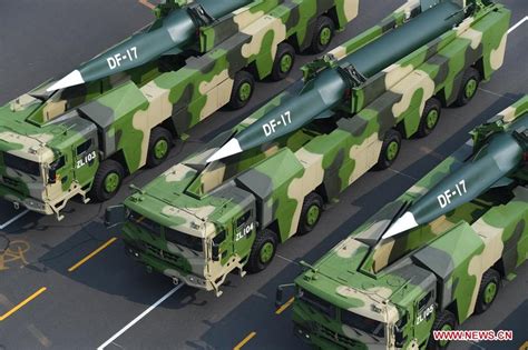China Unveils Dongfeng 17 Conventional Missiles In Military Parade