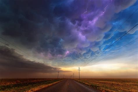 Road Nature Clouds Lightning Wallpapers Hd Desktop