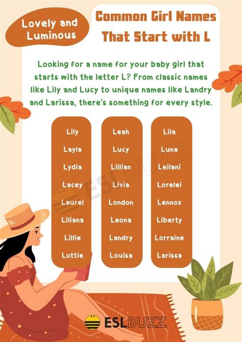 Girl Names That Start With L Lovely And Unique L Girl Names Eslbuzz