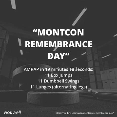 Montcon Remembrance Day Workout Crossfit Montcon Memorial Wod