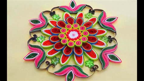 Paper Quilling Easy And Simple Rangoli Using Flowers Creative