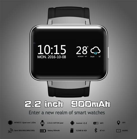 Dm98 3g Smart Watch Phone Silver
