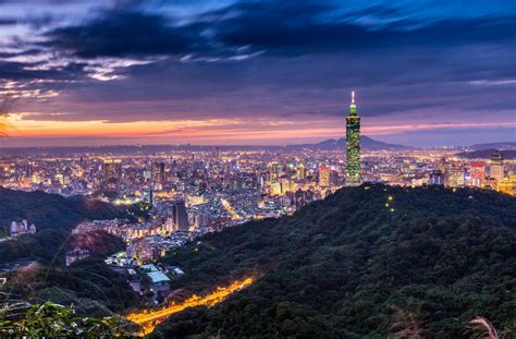 City Cityscape Taipei 101 Building Lights Hdr Wallpapers Hd
