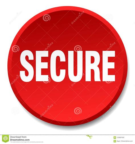 Secure Button Stock Vector Illustration Of Secure Shine 122697630