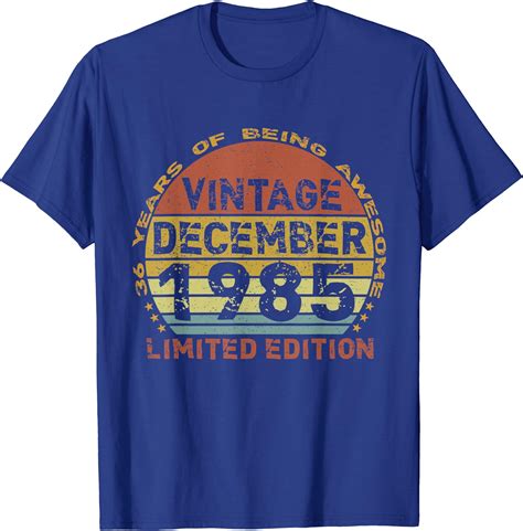 36 Years Old Vintage December 1985 Distressed 36th Birthday T Shirt
