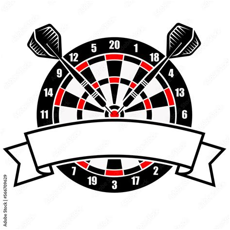 Darts Play Logo Design Vector Illustration Dart Shooting Game Split
