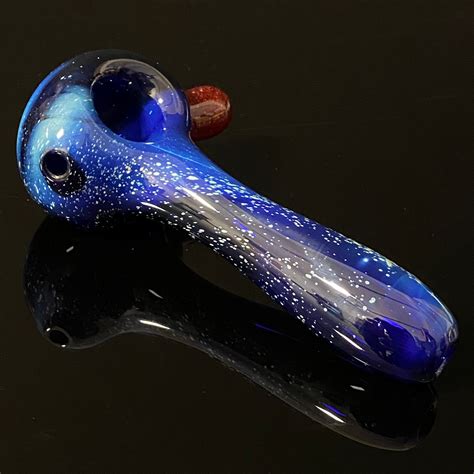 Galaxy Glass Pipe Cobalt Space Nebula Fumed Glass Pipe Heady Hand B