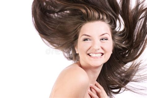Beautiful Woman With Blowing Hair Stock Image Image 10344695