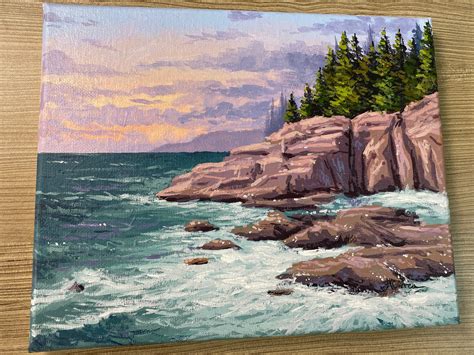 Acrylic Painting Seashore Waves Original Painting Etsy