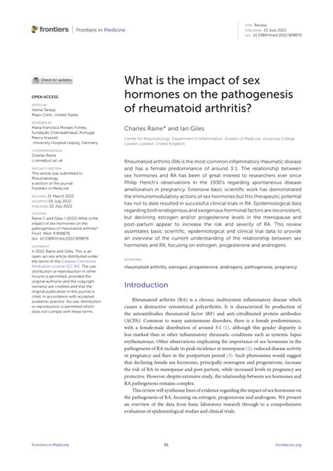 Pdf What Is The Impact Of Sex Hormones On The Pathogenesis Of