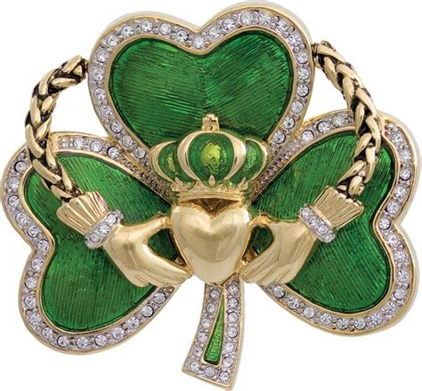 The Claddaugh With A Shamrock Here It Represents Love The Heart