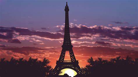 Sunset Background Eiffel Tower Wallpaper Maanasthan