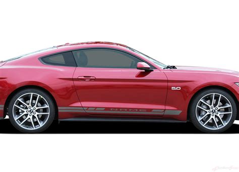 2015 2017 Ford Mustang Vinyl Graphics Haste Lower Rocker Decal Stripes