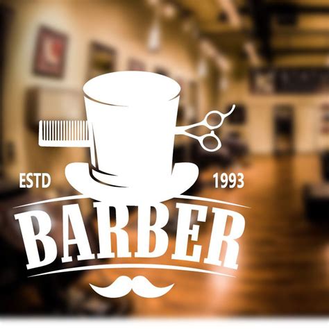 Barber Shop Wall Sticker Personalised Decal Transfer Art