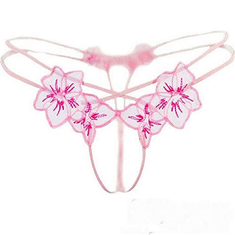 moxeay women s sexy open crotch lace panty g string underwear thongs pink a amazon store for
