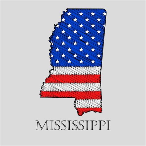 Premium Vector State Mississippi In Scribble Style Vector