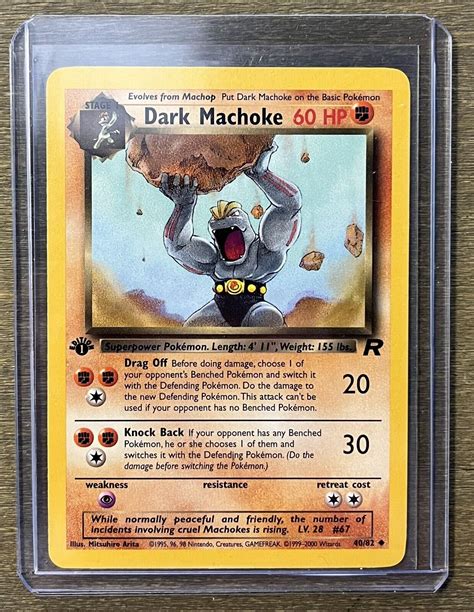 Dark Machoke Team Rocket 1st Edition Nm 4082 Pokemon Card Values Mavin