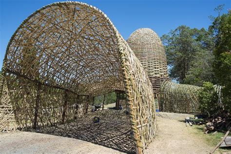 Curved Bamboo Structures Wang Wen Chihs Woven Architecture Boasts