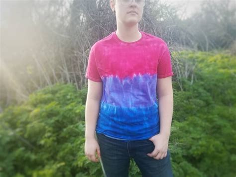 Bi Pride Flag Unisex Tie Dye T Shirt Customizable Pattern Etsy