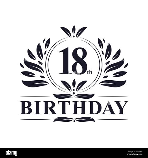 18th Birthday Celebration Luxury 18 Years Birthday Logo Design Stock