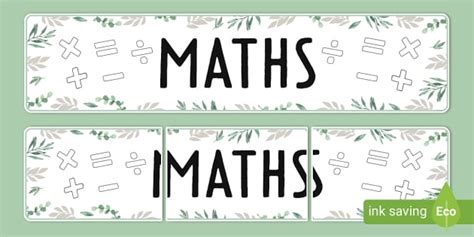 👉 Botanical Themed Maths Display Banner Ks1 Twinkl