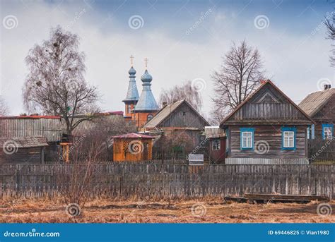 Typical Belarus Village Stock Image Image Of Roof Farmer 69446825